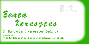 beata keresztes business card